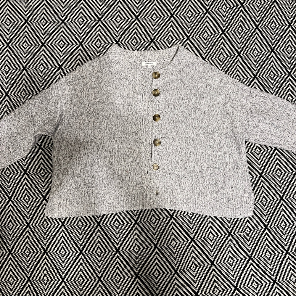 Madewell Heathered Gray Button Cardigan